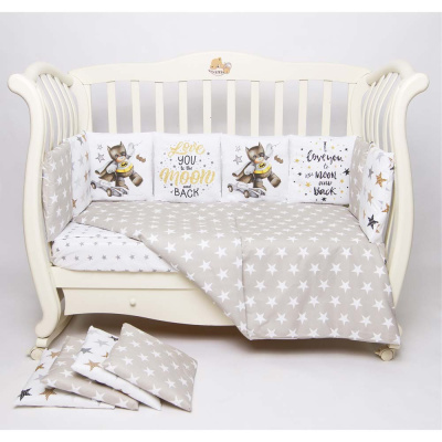 Комплект в кроватку Панно Ночной герой Подушкино 6 предметов 01